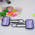 cute pvc personalized paper clip bookmark